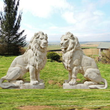 decoración de jardín al aire libre talla de piedra estatua de piedra grande del león